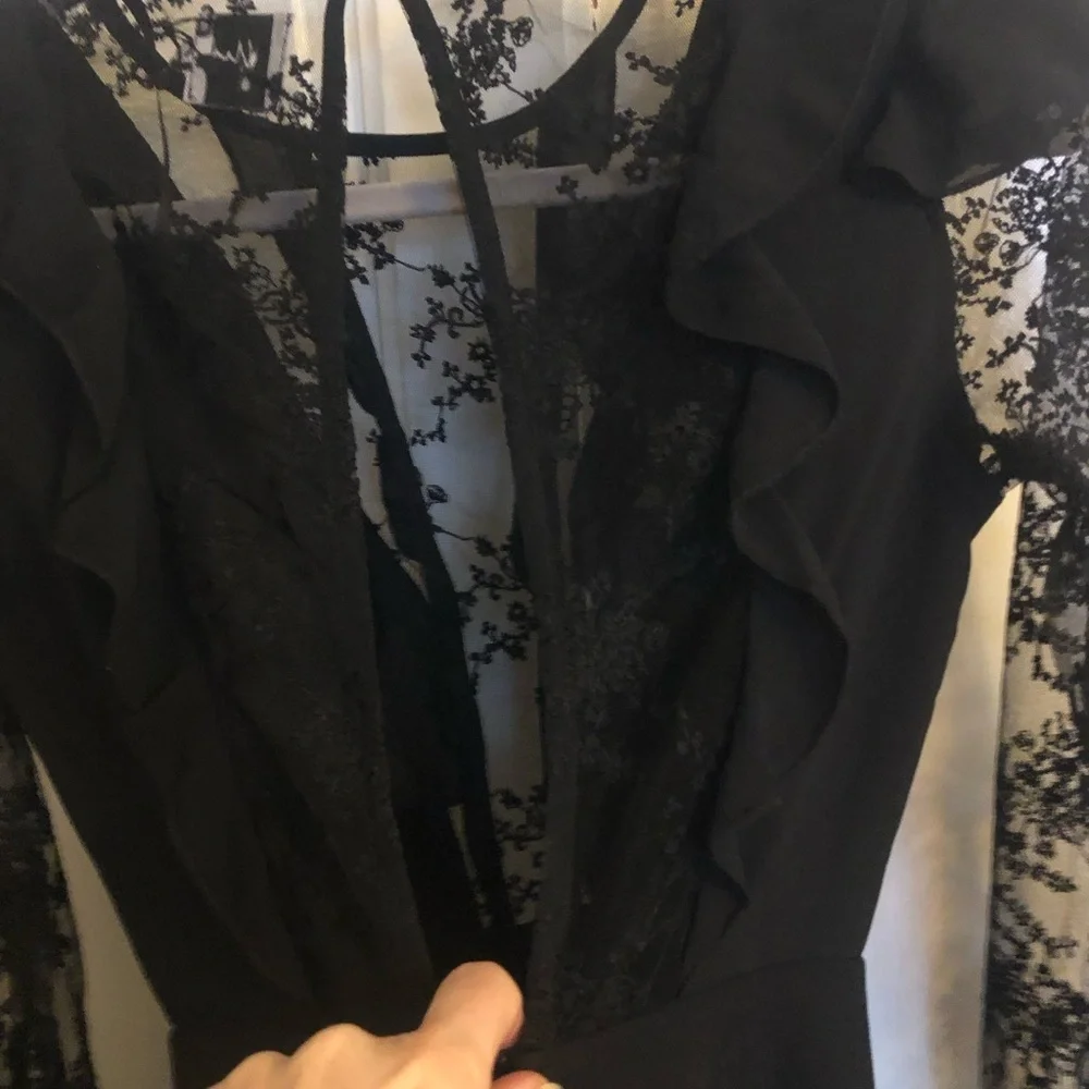Princess Polly Dress Black Floral Lace Mini Sorcerer Design